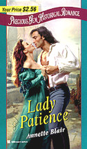 Cover: Lady Patience, by Annette Blaire, a June 1999 release from Precious Gems Historicals!